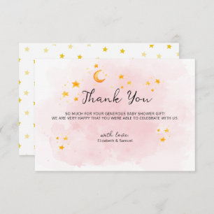 Little Lion Its a Girl Watercolor Thank You Card