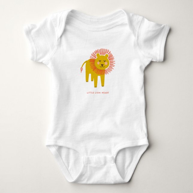 Little Lions Cute Baby Bodysuit with Custom Text (Front)