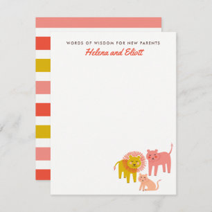 Little Lions Desert Warm Baby Shower Advice Cards