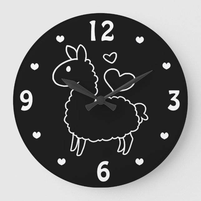 Little Llama Large Clock (Front)