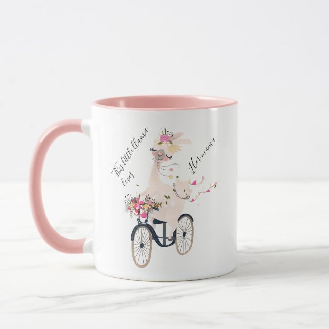 Little Llama Loves Mama, Personalised Mug, Mug (Left)