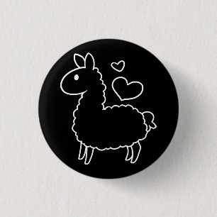 Little Llama Silhouette 3 Cm Round Badge