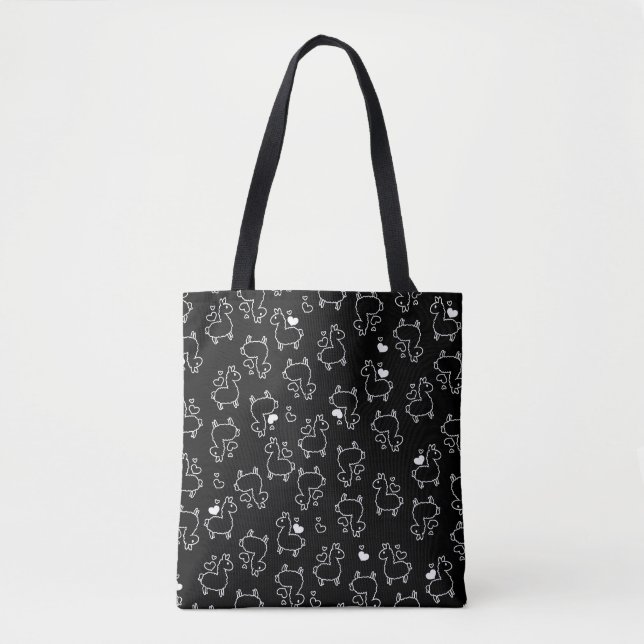 Little Llama Silhouette Madness Tote Bag (Front)