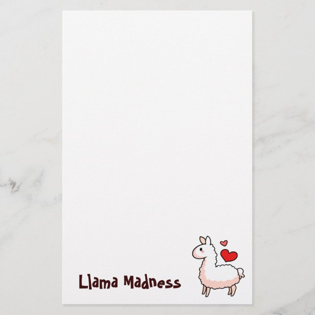 Little Llama Stationery (Front)