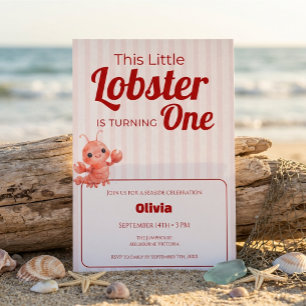 Little Lobster 1st Birthday Invitation