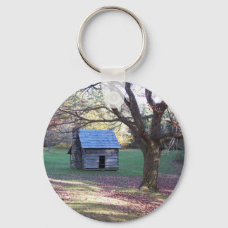 little log cabin key ring