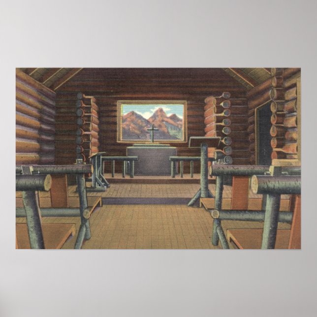 Little Log Church at Snake River View Poster (Front)