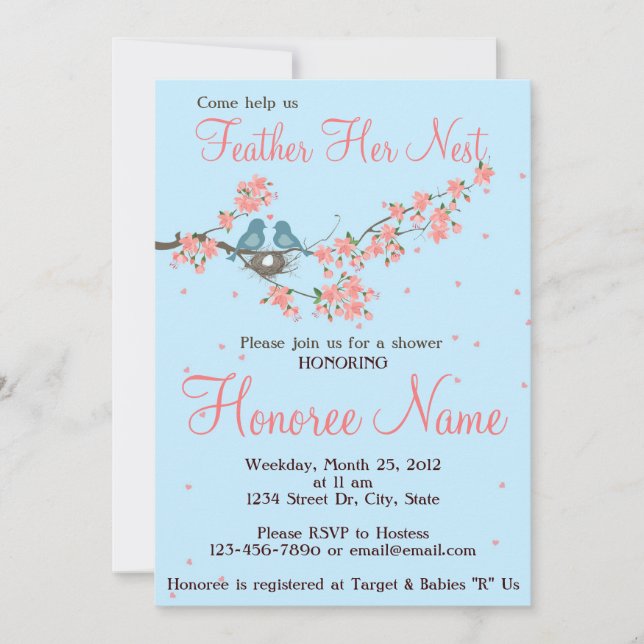 Little Love Birds Shower Invitation (Front)