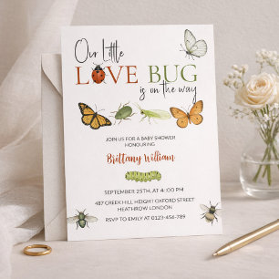Little Love Bug Baby Shower Butterfly Invitation