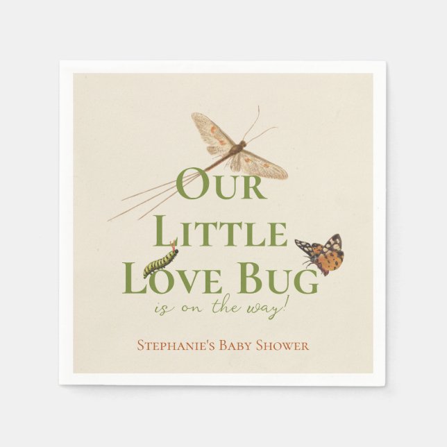 Little Love Bug Baby Shower Gender Neutral Napkin (Front)
