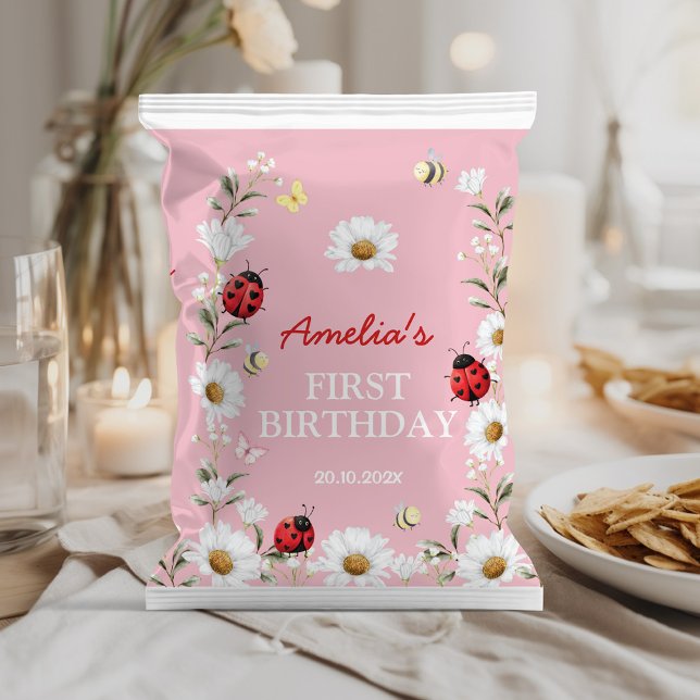 Little Love Bug Daisy Birthday Chip Bag Wrapper (Creator Uploaded)