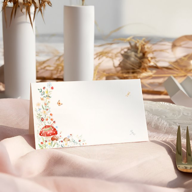 Little Love Bug Floral Baby Shower Place Card (Creator Uploaded)