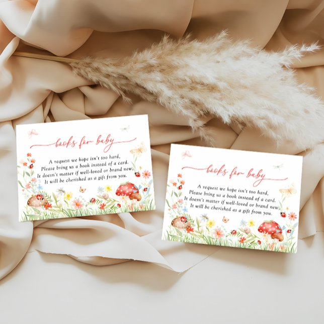 Little Love Bug Floral Books for Baby Enclosure Card (Creator Uploaded)