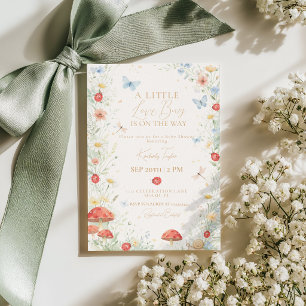 Little Love Bug Girl Baby Shower Invitation