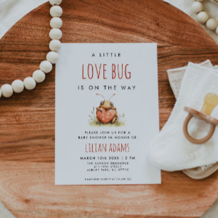 Little Love Bug Girl Baby Shower Invitation