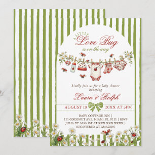 Little Love Bug Girl Baby Shower Invitation