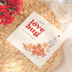 Little Love Bug Girl Retro Baby Shower Napkin