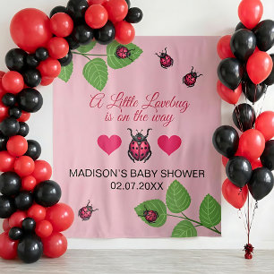 Little Love Bug Is On The Way Ladybug Baby Shower Tapestry