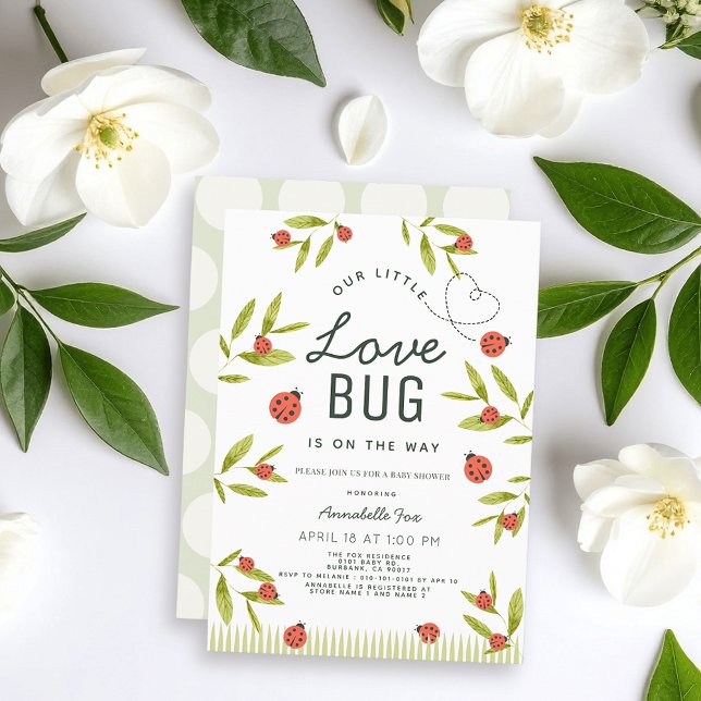 Little Love Bug Ladybug Baby Shower Invitation (Creator Uploaded)