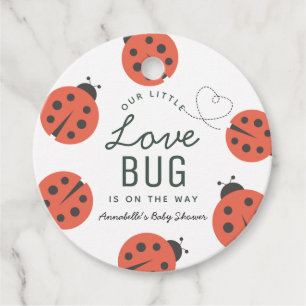 Little Love Bug Ladybug Baby Shower Thank You Favour Tags