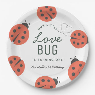 Little Love Bug Ladybug Birthday Paper Plates