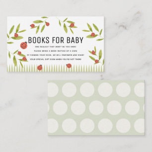 Little Love Bug Ladybug Books for Baby Shower Enclosure Card
