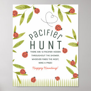 Little Love Bug Ladybug Green Baby Pacifier Hunt Poster