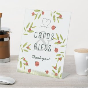 Little Love Bug Ladybug Green Cards & Gifts Pedestal Sign