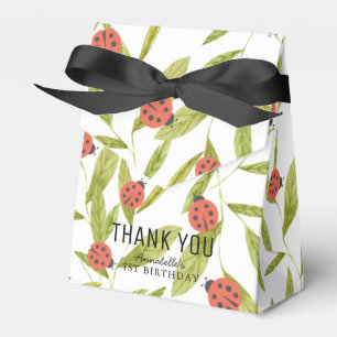 Little Love Bug Ladybug Leaf 1st Birthday Favour Box