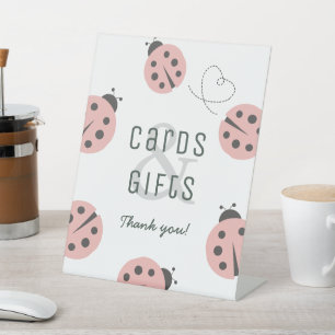 Little Love Bug Ladybug Pink Cards & Gifts Pedestal Sign