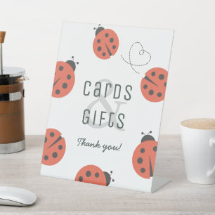 Little Love Bug Ladybug Red Cards & Gifts Pedestal Sign