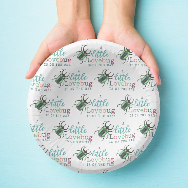 Little Love Bug on the Way Baby Shower Paper Plate (Creator Uploaded)