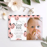 Little Love Bug Pink Ladybug 1st Birthday Photo