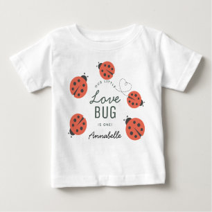 Little Love Bug Red Ladybug Birthday Baby T-Shirt