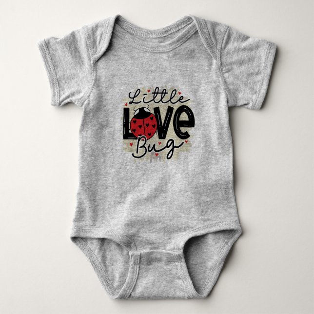 Little Love Bug Valentine  Baby Bodysuit (Front)