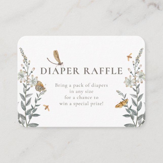 Little Love Bug Wildflower Baby Shower  Enclosure Card (Front)