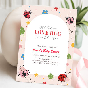 Little Love Bug Wildflower Baby Shower Invitation