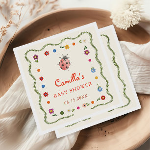 Little Love Bug Wildflower Baby Shower Napkin