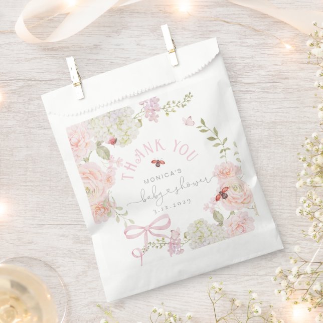 Little Love Bug Wildflower Baby Shower Thank you Favour Bag (Clipped)