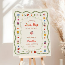Little Love Bug Wildflower Baby Shower Welcome