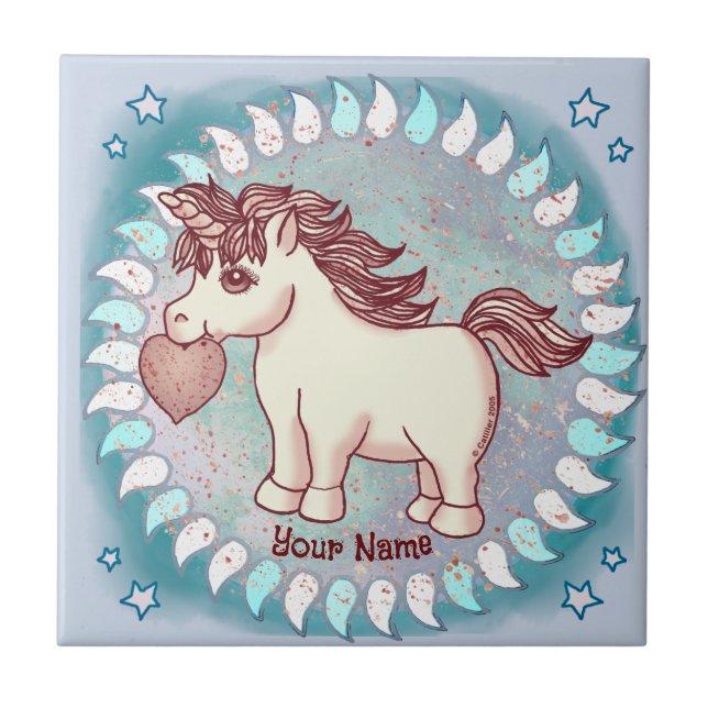 Little Love Unicorn Ceramic Tile (Front)