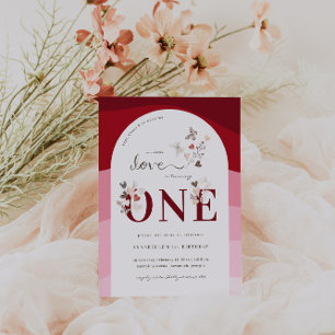 Little Love Valentine   Boho 1st Birthday  Invitation