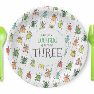 Little Lovebug Birthday Party Paper Plate