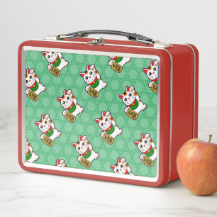 Little Lucky Cat Pattern Metal Lunch Box