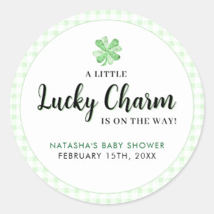 Little Lucky Charm St Patrick's Baby Shower  Classic Round Sticker