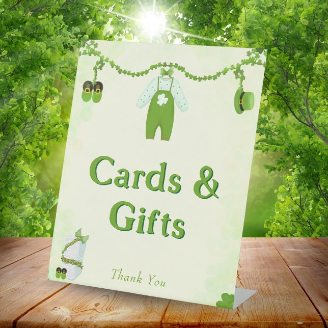 Little Lucky One Shamrock Baby Boy Cards & Gifts Pedestal Sign (Creator Uploaded)