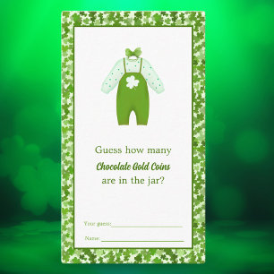 Little Lucky One Shamrock  For Baby Guessing  Enclosure Card
