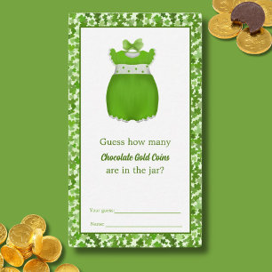 Little Lucky One Shamrock Girl  For Baby Guessing  Enclosure Card