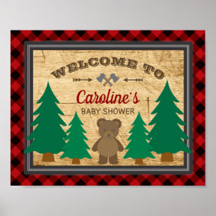 Little Lumberjack Baby Shower Welcome Sign