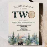 Little Lumberjack Bear Green 2nd Birthday Party